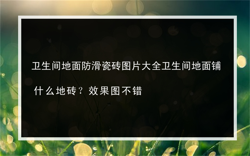 卫生间地面防滑瓷砖图片大全卫生间地面铺什么地砖？效果图不错