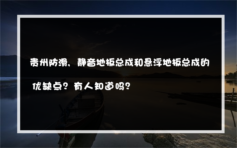 贵州防滑,静音地板总成和悬浮地板总成的优缺点？有人知道吗？